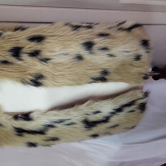 Faux Fur Leopard Vest sz Small New Directions - Picture 4 of 16
